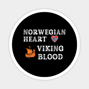 Norwegian Heart Viking Blood. White text.  Gift ideas for historical enthusiasts. Magnet